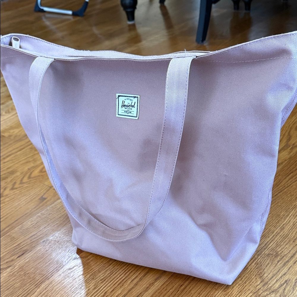 Herschel Canvas Tote Bag Mauve Pink Zip Top Laptop Work Travel Shoulder Bag